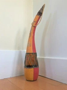 Decantador de botellas de vidrio VINO vintage con cuero, red, cadena, corcho, tauromaquia - Imagen 1 de 8