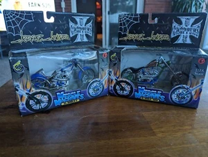 West Coast Choppers (1:18 Scale)  "El Diablo II & Rigid"  Muscle Machines NIB - Picture 1 of 3