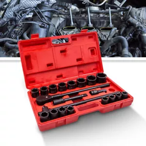 21pcs 3/4"Drive Deep Impact Socket Ratchets Set Garage Repair Sockets 19mm-50mm - Picture 1 of 15