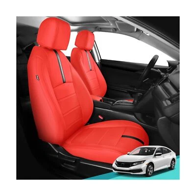 Fundas de asiento para Honda Civic Sedán LX 2016 2017 2018 2019 2020 2021, cuero rojo... Foto 1 de 4