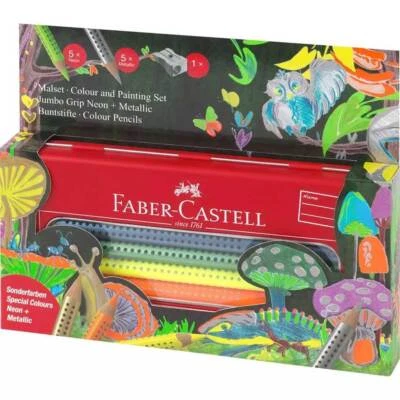 Juego de Coloración Faber-Castell Jumbo Grip Brillante Neón y Brillante Metálico 110940 Foto 1 de 4