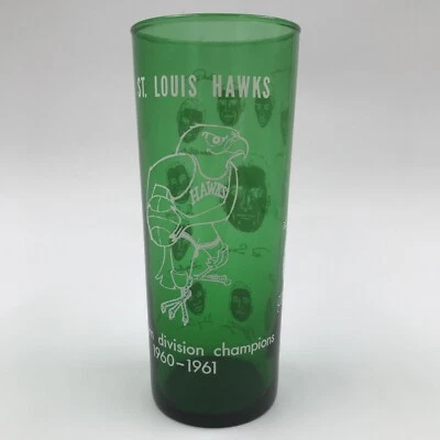 Vaso verde de colección St Louis Hawks de baloncesto 1961 campeones de la división de la NBA Foto 1 de 4