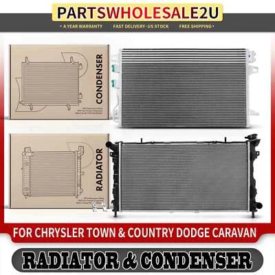 Kit de refrigeración de radiador y condensador de aire acondicionado para Dodge Grand Caravan Chrysler 2005-2007 Foto 1 de 4