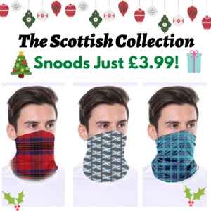 Copriviso scozzese snood/tartan - lavabile e riutilizzabile - Foto 1 di 7