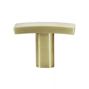 Transitional T Arch Style 1-1/2" Satin Brass Cabinet Finger Knob Pull K305638SB - Picture 1 of 4