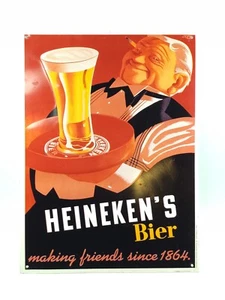 Vintage Heineken Bier Bier Schild Exklusiv US Import Niederländisch Man Cave RAR Deutsch - Bild 1 von 6