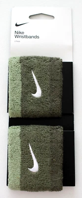 Nike Swoosh Singlewide Wristbands Adult Oil Green/Medium Olive - Image 1 of 3