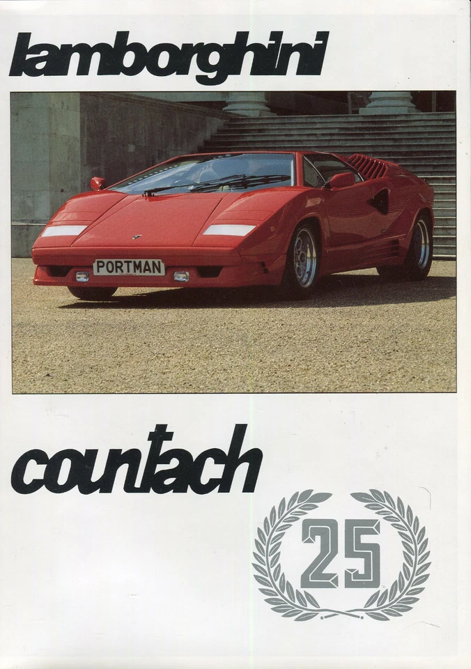 Lamborghini Countach 25 aniversario mercado Reino Unido color venta folleto 1988-1989 Foto 1 de 1