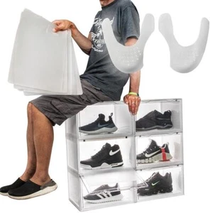 [Paquete de 6] Cajas de almacenamiento de zapatos XL Premium, (6 almohadillas higiénicas y modeladores incluidos) - Imagen 1 de 23