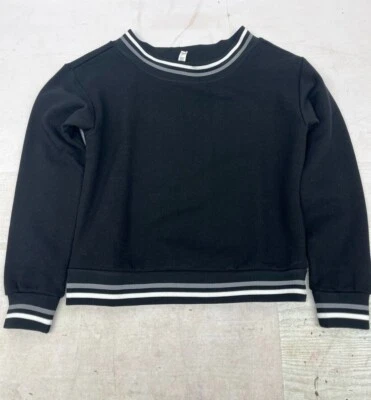 Moletom esportivo American Apparel feminino XS Heavy Terry preto AM13-21 novo com etiquetas - Imagem 1 de 3