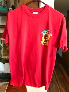 M&M's Brand T-Shirt Red w/ Candy Characters in M&M World Wrapper Size Medium - Picture 1 of 4