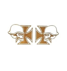 2 x Eisernes Kreuz Vinyl Aufkleber Totenköpfe Motorrad Tank Decals Chopper Bobber individuell - Bild 1 von 4