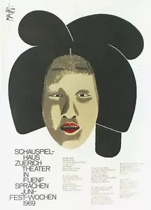 Póster original vintage TEATRO ZURICH JAPÓN GEISHA 1969 - Imagen 1 de 1