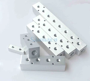 40x40mm G1/2" In G1/4" Out 2-10 Way Air Solid Aluminum Manifold Block Splitter - Picture 1 of 8