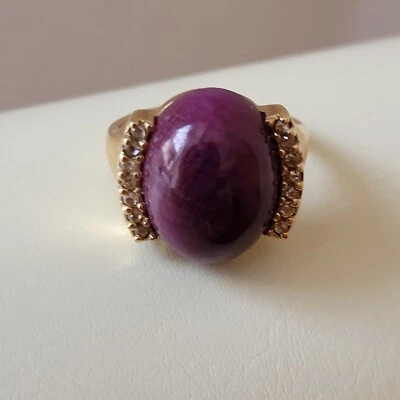 Rubinring mit Diamanten 375/- Gelbgold ( 9ct ), Diamantring, Rubinring, Goldring - Bild 1 von 4