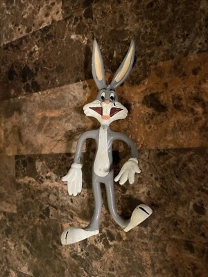 Figura de juguete de plástico flexible Bugs Bunny 1988 Warner Bros. de colección Foto 1 de 3