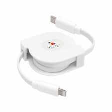 Helix/Retrak Charge/Sync Retractable Lightning to USB-C Cable White Charge/Sync
