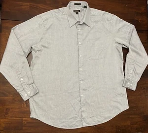 A(x)Ist Essentials Grey Button Up Long Sleeve Shirt Men’s Size 17 1/2 36-37 - Picture 1 of 4