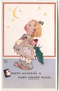 SPECTS HEAVEN, MOON & STARS, MABEL LUCIE ATTWELL - Children, Comic Postcard - Picture 1 of 2