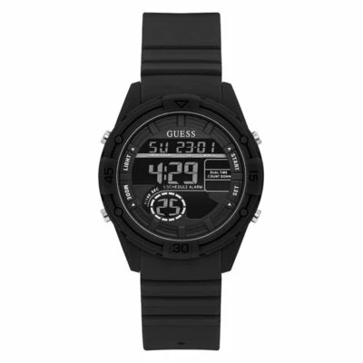 GUESS BLACK SILICONE DIGITAL WATCH Ladies U1281L2 - Image 1 of 2