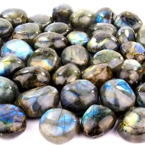Natural Labradorite Polished Crystal Quartz Ore Specimen Palm Stone Healing - Picture 1 of 17