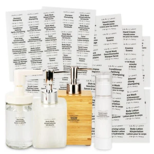 Waterproof Bathroom Labels Sticker Shampoo Hand Soap Kitchen Organization Label - Picture 1 of 12