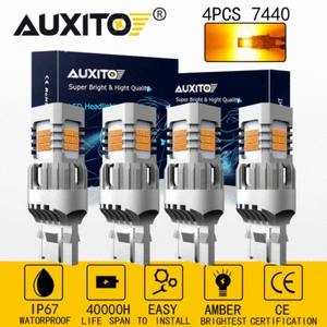 AUXITO Ámbar 7440 LED Señal de giro Luz Amarilla CANBUS Flash AntiHyper Libre de Errores - Imagen 1 de 10