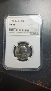 1776 1976 Washington Bicentennial Quarter 25C NGC MS68 Registry 2435 - Picture 1 of 4