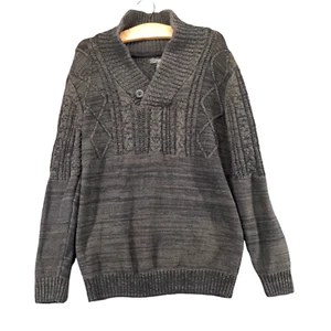Method Cable Knit Sweater Mens Large Pullover Cowl Neck Multicolor Marled - Picture 1 of 11