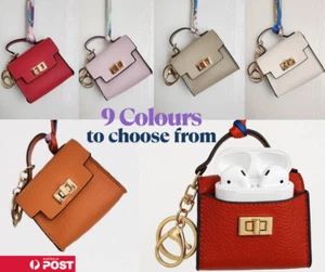 PU Leather Mini Lipstick Handbag Keychain Airpods Case, Coin Purse & Key Holder - Picture 1 of 22