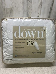 Charter Club European White Down Light Weight Full / Queen Comforter - Picture 1 of 5