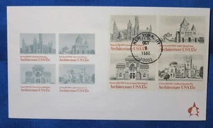 USA SCOTT #1841a FDC Architecture USA Block-4 15 cents 1980 Andrews cachet - Picture 1 of 2