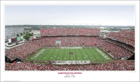 South Carolina GAMECOCKS DOG GEORGIA Football Gameday Panoramic POSTER Print Cover