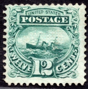 US 1869 SCOTT #117 MINT HINGED WITH CERTIFICATE OF AUTHENTICITY - Picture 1 of 3