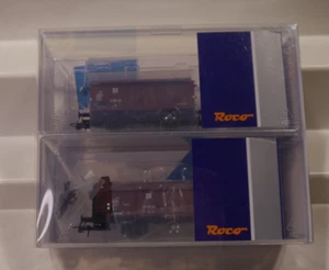 Roco H0 1:87 76306 juego de 2 vagones con tapa plegable modelo K de DR Ep. III EMBALAJE ORIGINAL - Imagen 1 de 2