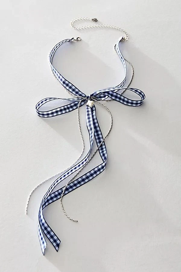 Gargantilla Free People Sitting Pretty Bow en azul nueva con etiquetas Foto 1 de 1