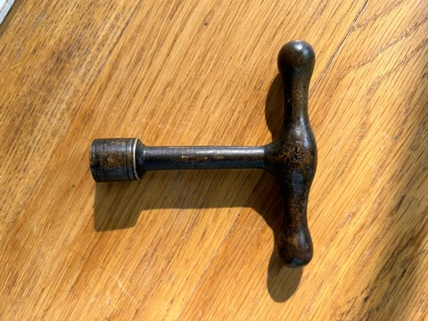 Antique Large 2 3/4" All Brass T Radiator Shut Off / On Key, Free S/H Cover