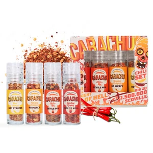 CARACHO Chili Mühlen Set - Superhot Chilipulver Gourmet Geschenk - Bild 1 von 6
