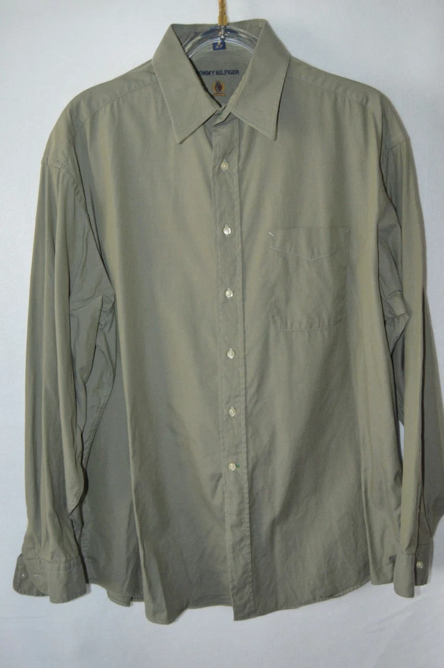 Tommy Hilfiger Green Cotton  18 36/37 Button Up Dress Shirt - Image 1 of 4