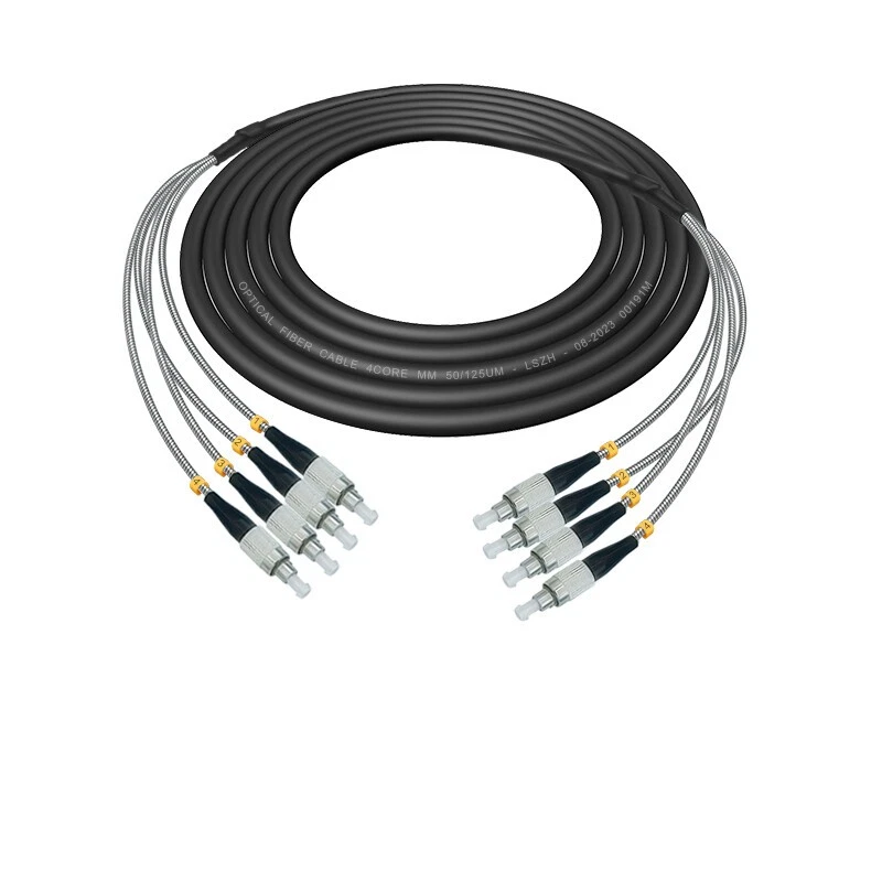 1M~20M 4 Strand MM OM3 7mm Fiber Optic Outdoor Cable with FC/SC/ST/LC Connector - Image 1 of 4