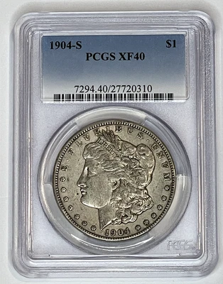 1904-S Morgan Silver Dollar $1 PCGS XF40 Nice Original Better Date~Free Shipping - Image 1 of 2