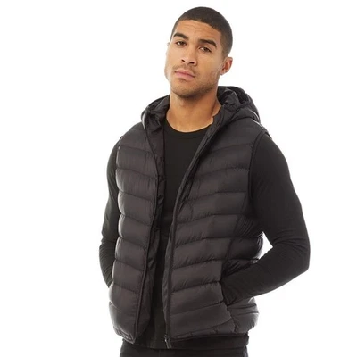 Men's Brave Soul Khaki Padded Hooded Waistcoat Puffer Gilet - Image 1 of 2