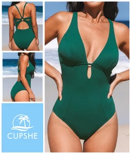 Traje de baño para mujer traje de natación talla M 12 sin cables acolchado control abdominal acanalado - Imagen 1 de 9