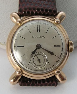 Rare Nice 1940's Bulova Rose Gold Commodore Nautical Style "X" Lugs 21J 10AK - Picture 1 of 12