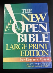 The NKJV New Open Bible Study Red Letter Bonded Leather LARGE PRINT - Imagen 1 de 10