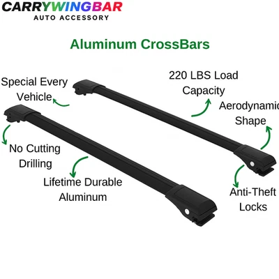 Se adapta a barras transversales de techo negras para Toyota RAV4 2000-2005 2 piezas Foto 1 de 4