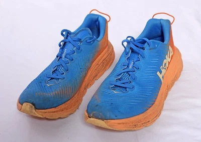 Hoka One One Rincon 3 Entrenadores Azul Naranja Reino Unido 9 Correr Gimnasio ¡Con daños! Foto 1 de 4