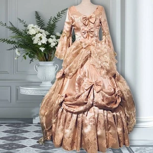 Vestido de princesa rococó beige dorado | Vestido de lujo con sombrero,... - Imagen 1 de 7