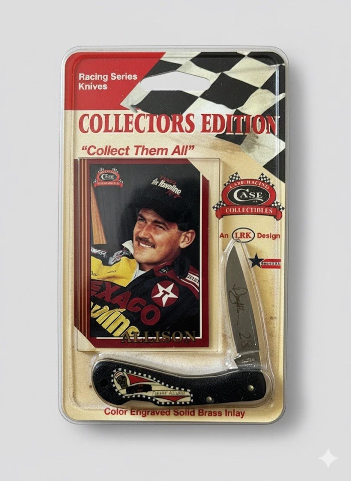 Faca Davey Allison NASCAR Case Racing Series edição de colecionador nova na embalagem vintage - Imagem 1 de 3