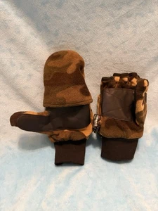 🔥Thinsulate 3M Men’s Large / XL Camo Fingerless Gloves w/ Mitts Hunting 40 gram - Picture 1 of 12